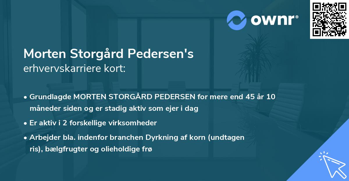 Morten Storgård Pedersen's erhvervskarriere kort