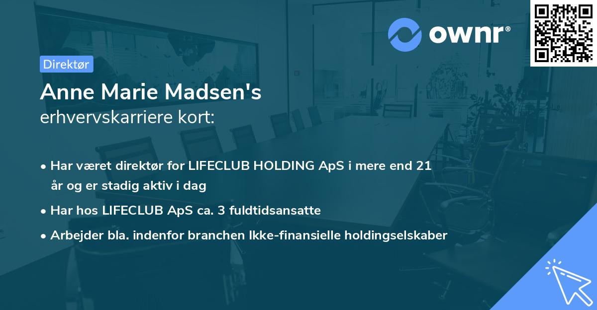 Anne Marie Madsen's erhvervskarriere kort