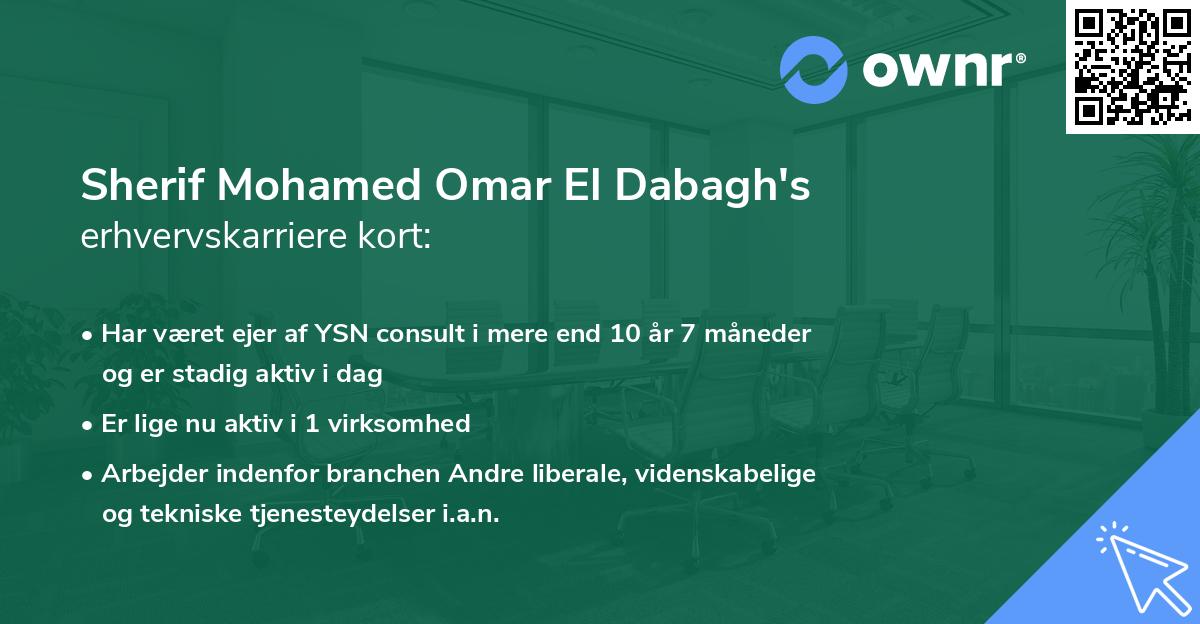 Sherif Mohamed Omar El Dabagh's erhvervskarriere kort