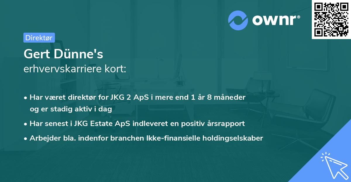 Gert Dünne's erhvervskarriere kort
