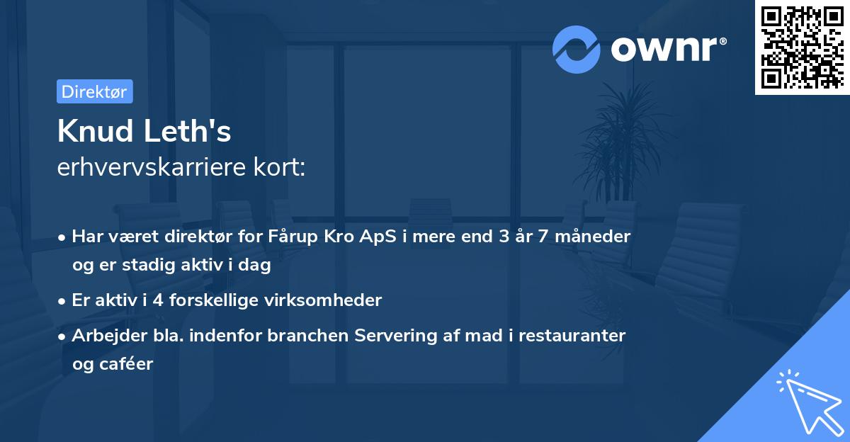 Knud Leth's erhvervskarriere kort
