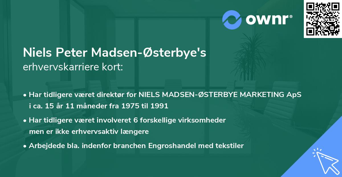 Niels Peter Madsen-Østerbye's erhvervskarriere kort
