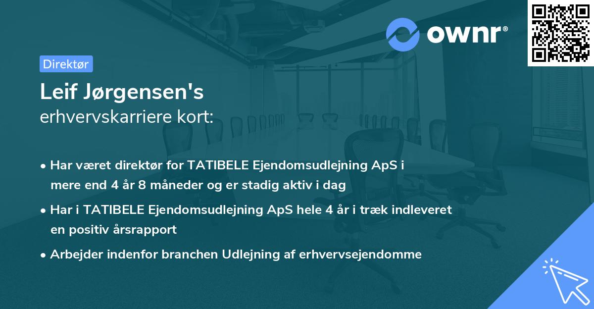 Leif Jørgensen's erhvervskarriere kort