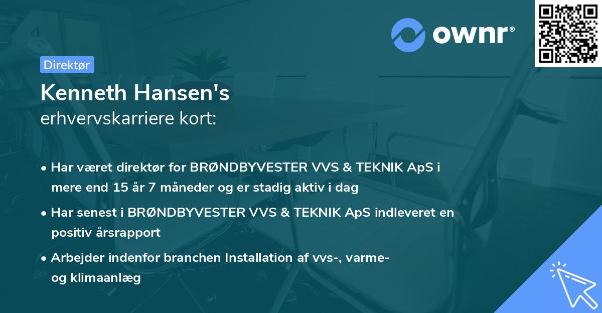 Kenneth Hansen's erhvervskarriere kort