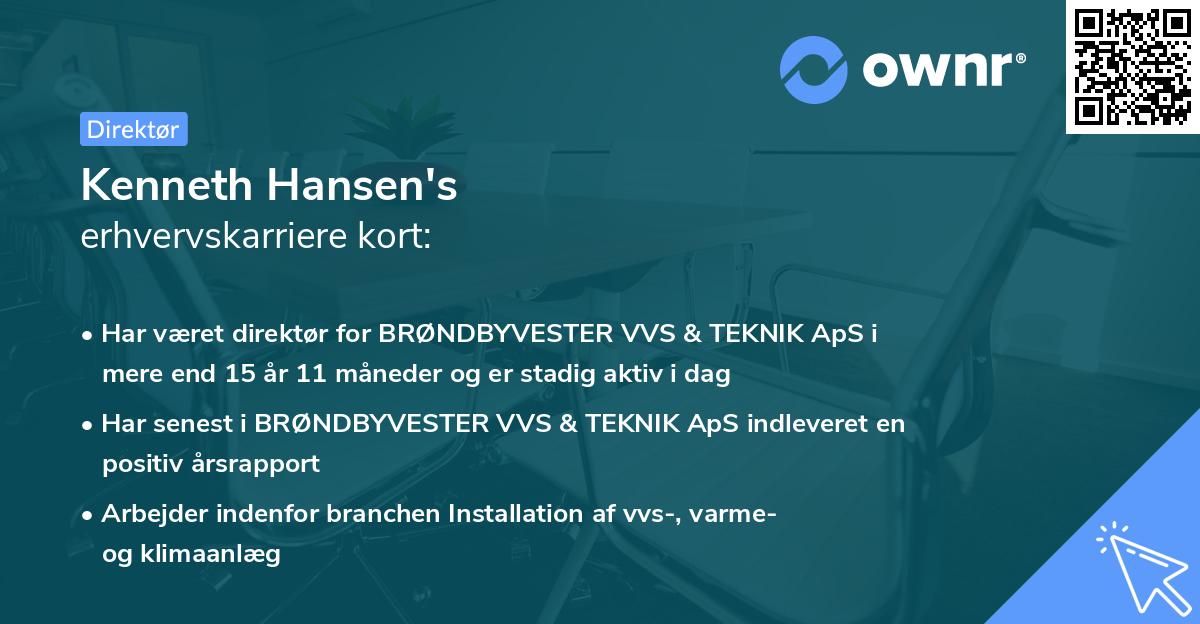 Kenneth Hansen's erhvervskarriere kort