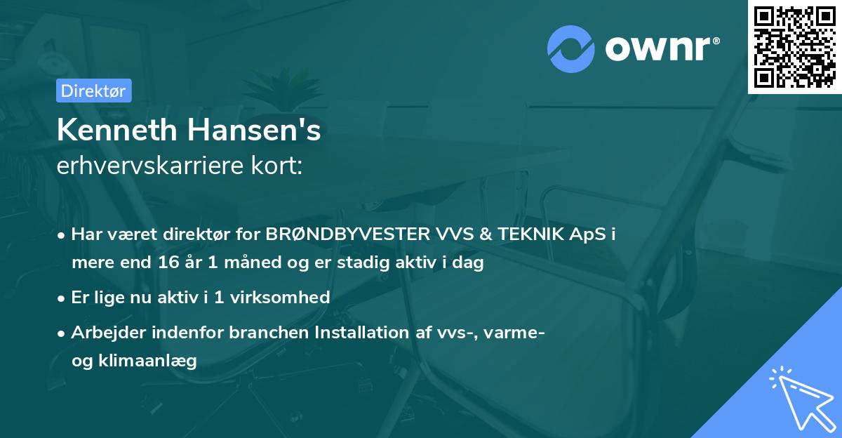 Kenneth Hansen's erhvervskarriere kort