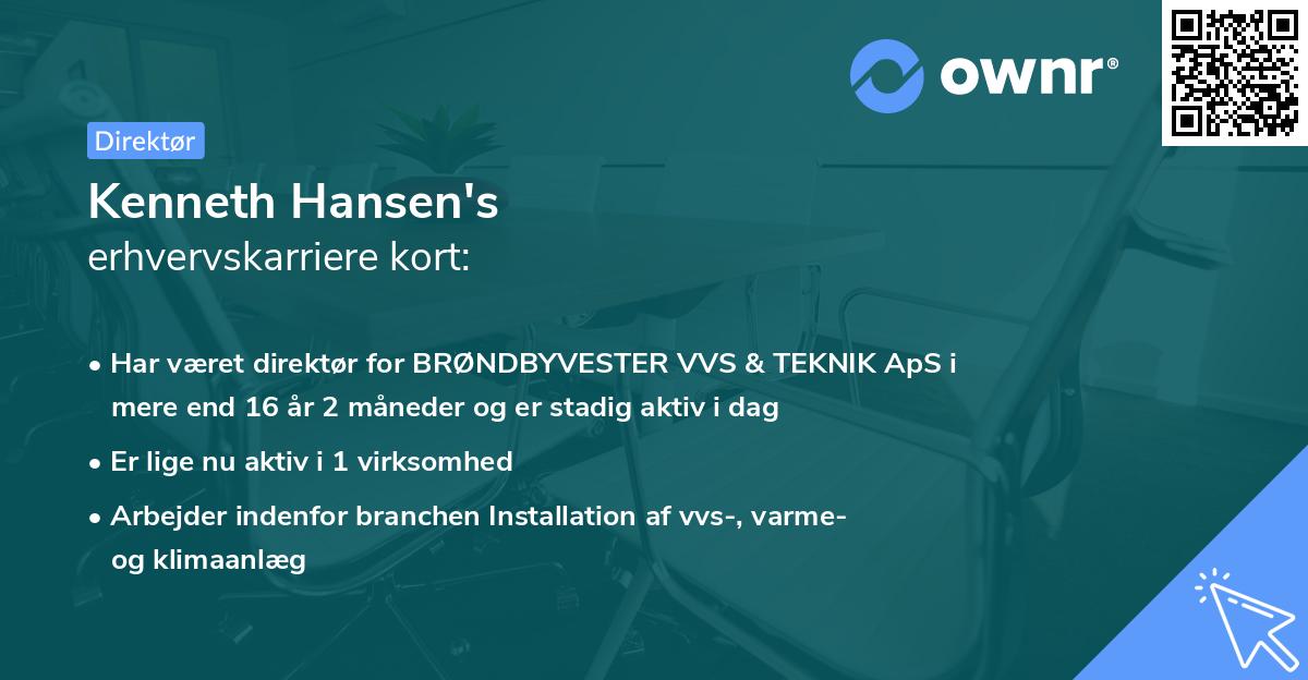 Kenneth Hansen's erhvervskarriere kort