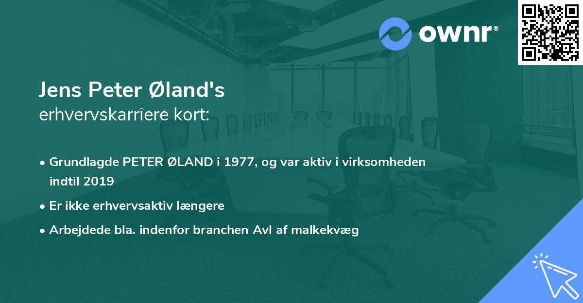 Jens Peter Øland's erhvervskarriere kort