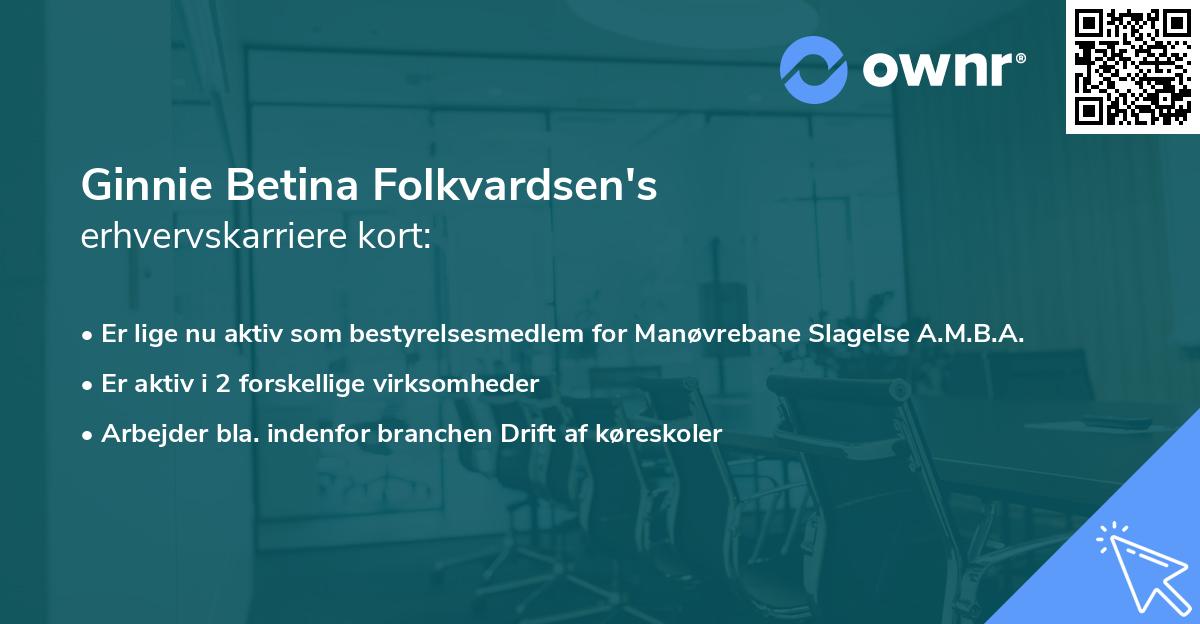 Ginnie Betina Folkvardsen's erhvervskarriere kort