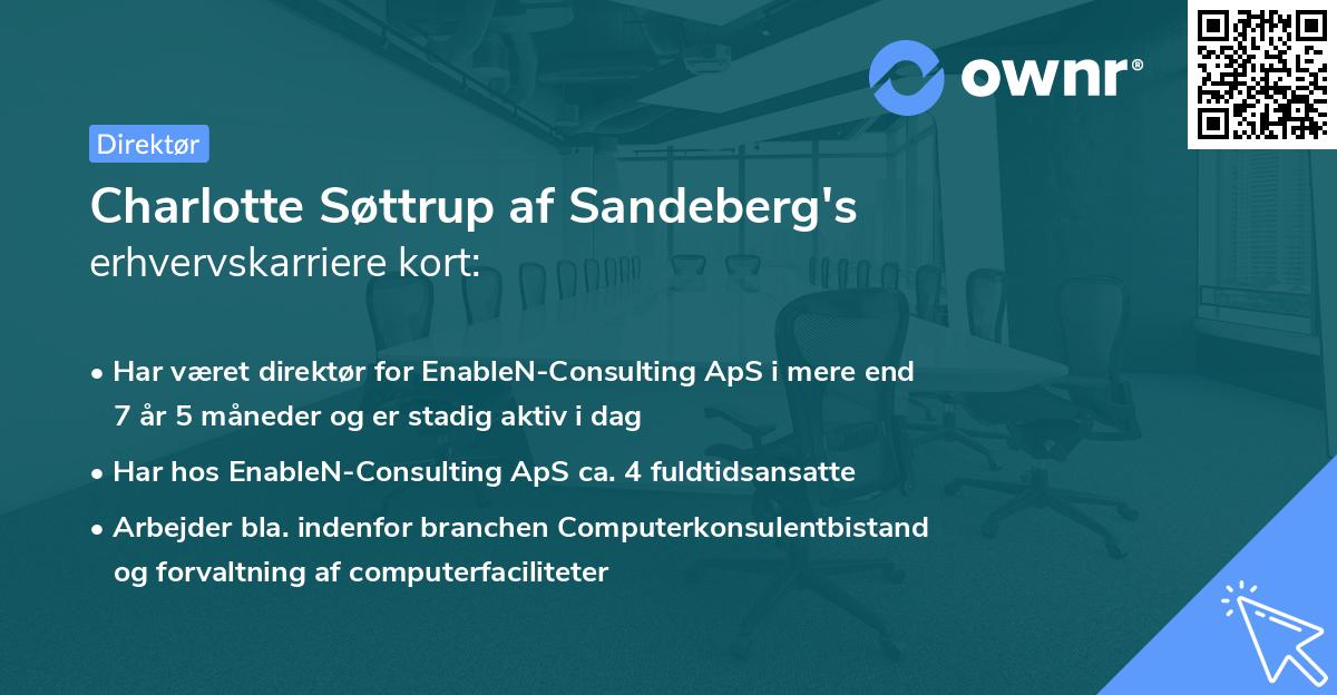 Charlotte Søttrup af Sandeberg's erhvervskarriere kort