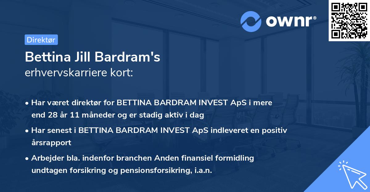 Bettina Jill Bardram's erhvervskarriere kort