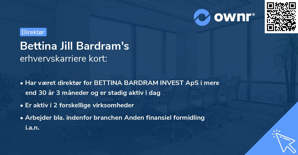 Bettina Jill Bardram's erhvervskarriere kort