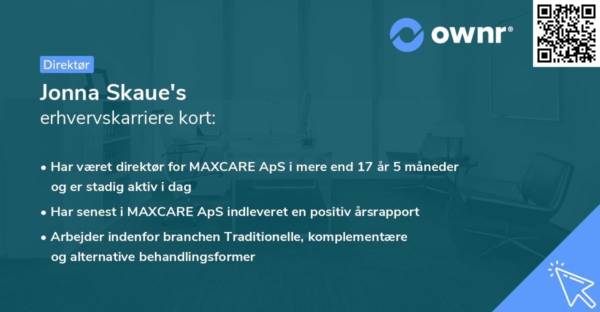 Jonna Skaue's erhvervskarriere kort