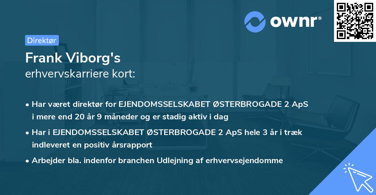 Frank Viborg's erhvervskarriere kort