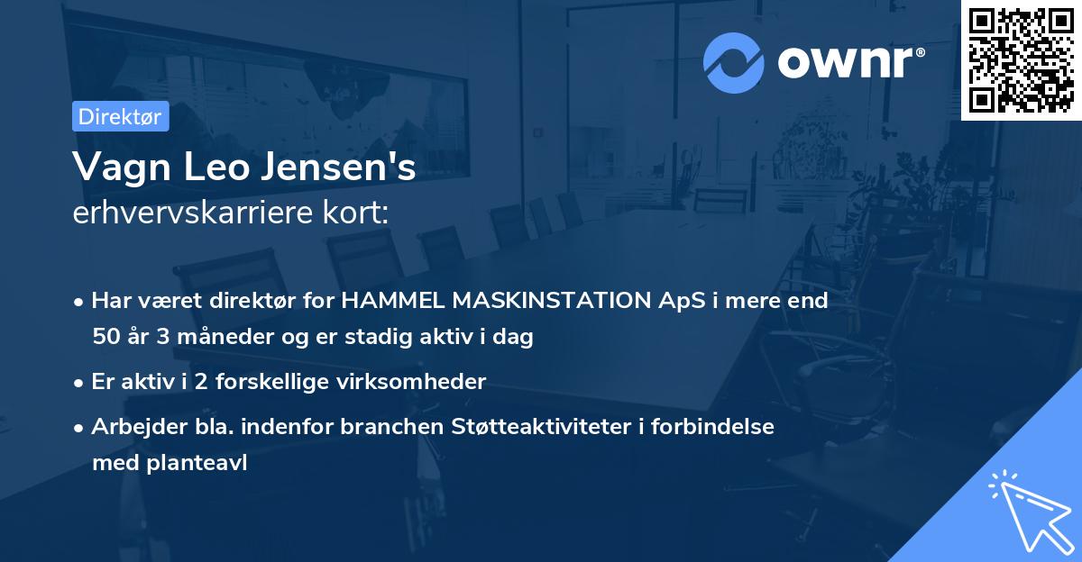 Vagn Leo Jensen's erhvervskarriere kort
