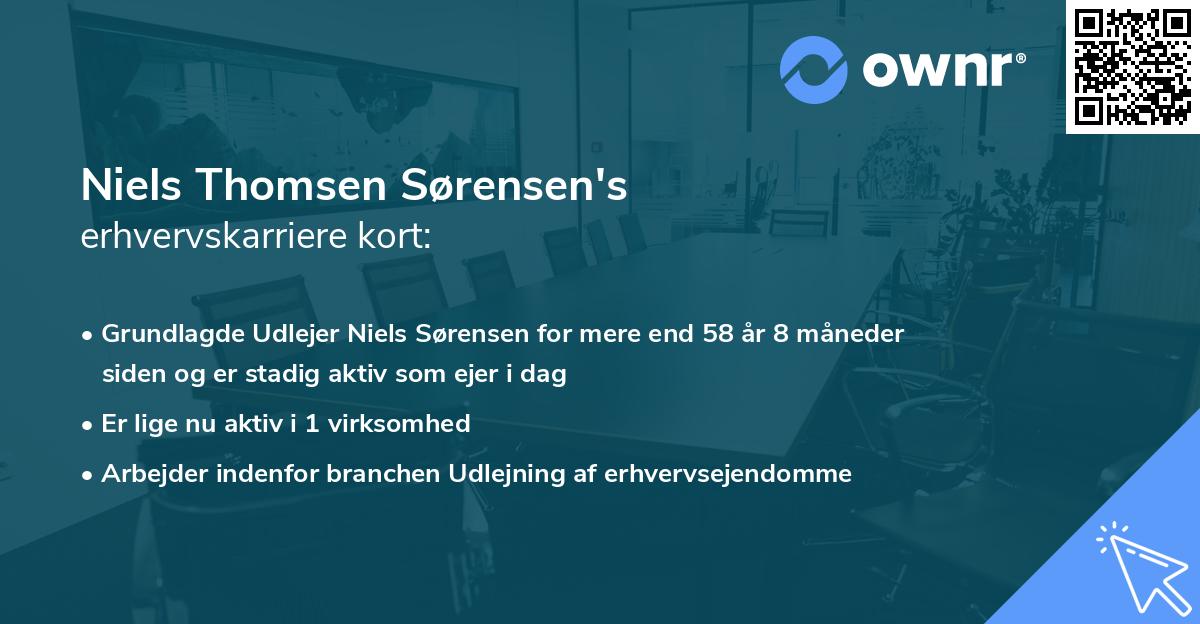 Niels Thomsen Sørensen's erhvervskarriere kort