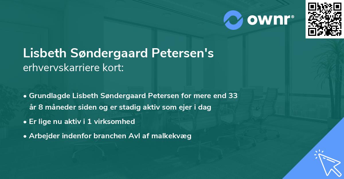 Lisbeth Søndergaard Petersen's erhvervskarriere kort