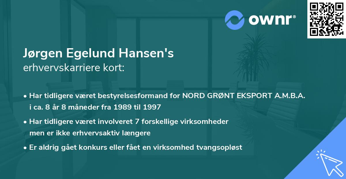 Jørgen Egelund Hansen's erhvervskarriere kort