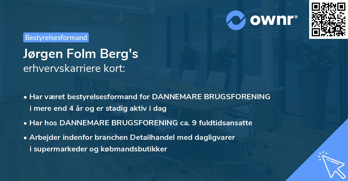 Jørgen Folm Berg's erhvervskarriere kort