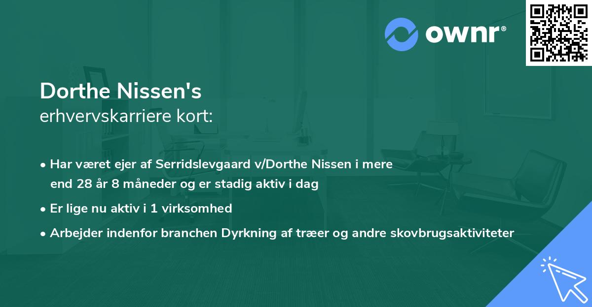 Dorthe Nissen's erhvervskarriere kort