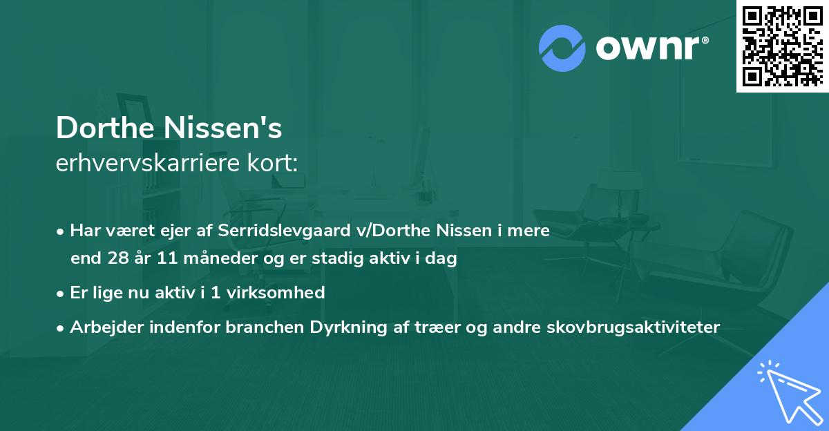 Dorthe Nissen's erhvervskarriere kort