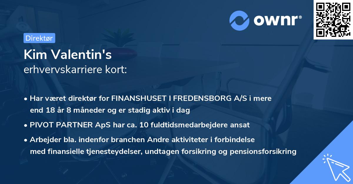Kim Valentin's erhvervskarriere kort