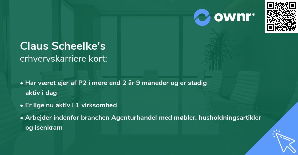 Claus Scheelke's erhvervskarriere kort