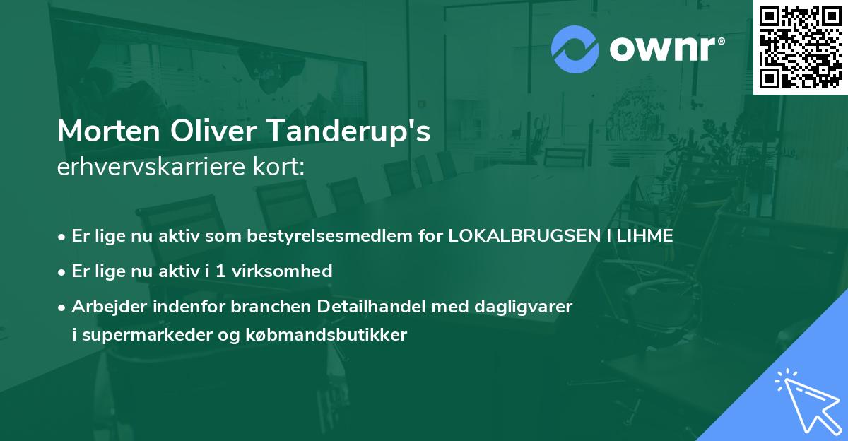 Morten Oliver Tanderup's erhvervskarriere kort