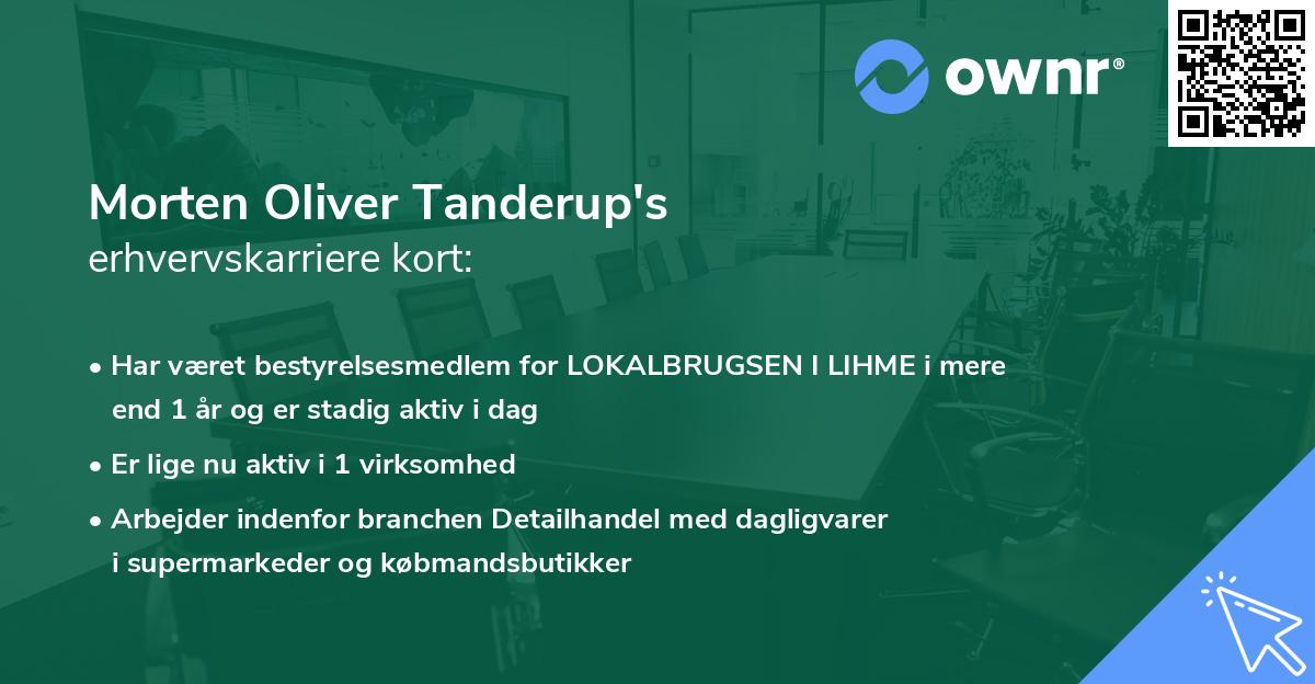 Morten Oliver Tanderup's erhvervskarriere kort