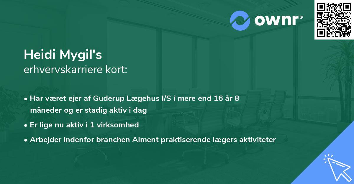 Heidi Mygil's erhvervskarriere kort