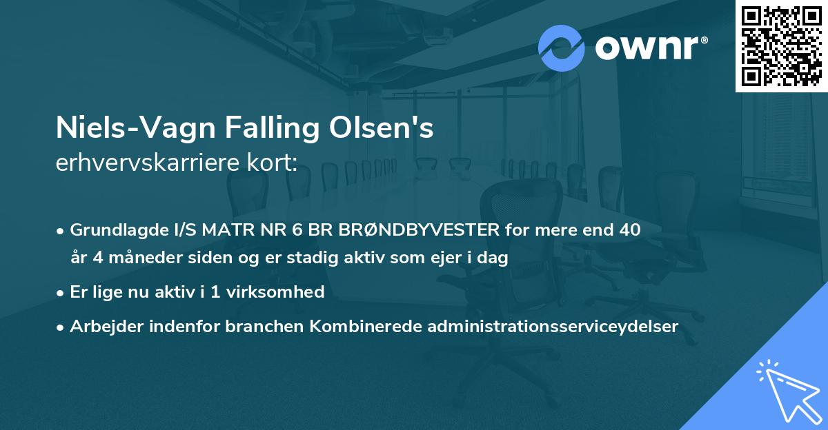 Niels-Vagn Falling Olsen's erhvervskarriere kort