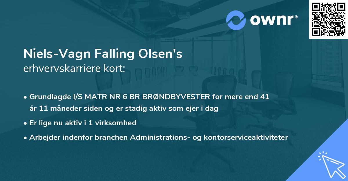 Niels-Vagn Falling Olsen's erhvervskarriere kort