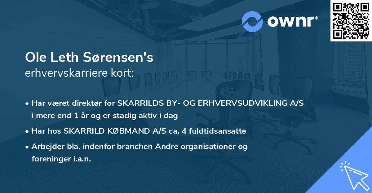 Ole Leth Sørensen's erhvervskarriere kort