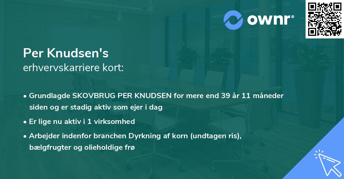 Per Knudsen's erhvervskarriere kort