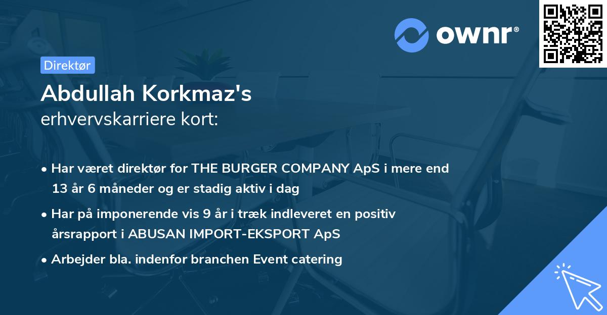 Abdullah Korkmaz's erhvervskarriere kort