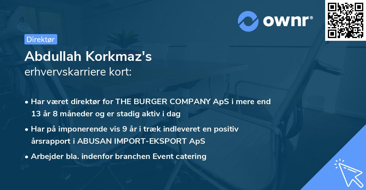 Abdullah Korkmaz's erhvervskarriere kort