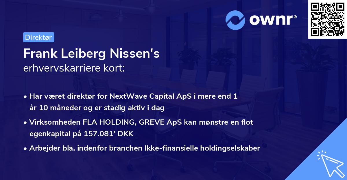 Frank Leiberg Nissen's erhvervskarriere kort