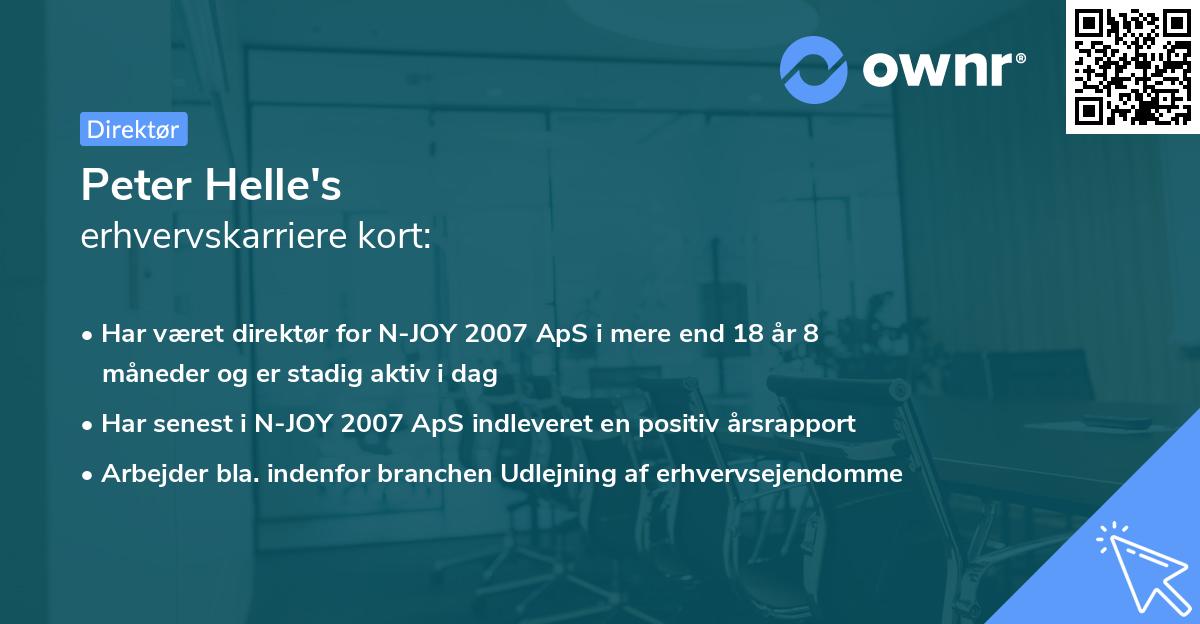 Peter Helle's erhvervskarriere kort