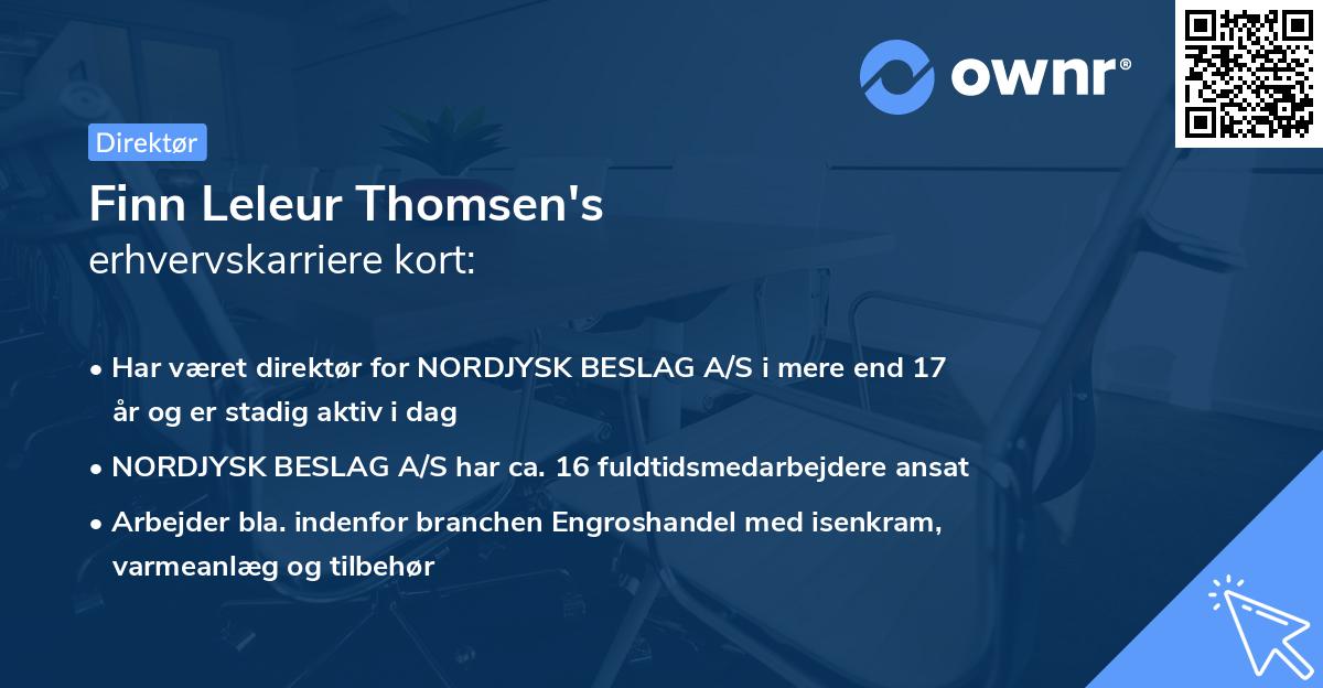 Finn Leleur Thomsen's erhvervskarriere kort