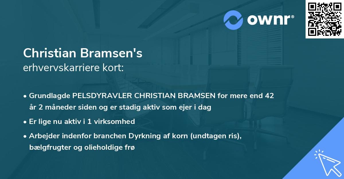Christian Bramsen's erhvervskarriere kort