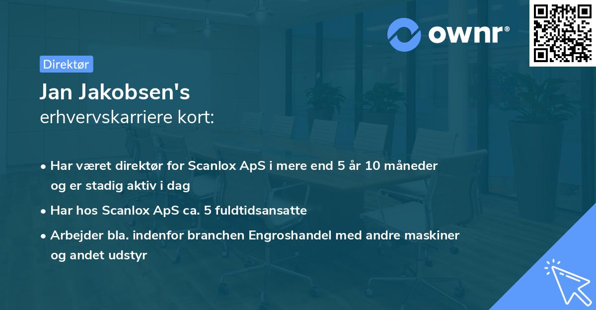 Jan Jakobsen's erhvervskarriere kort