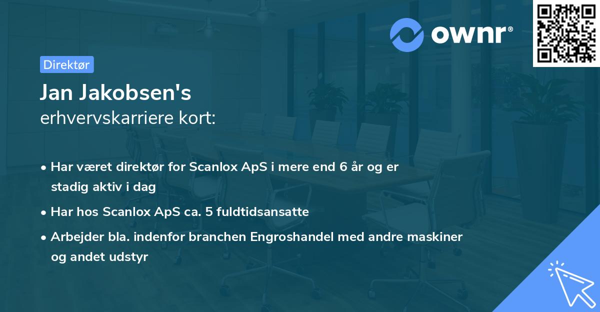 Jan Jakobsen's erhvervskarriere kort