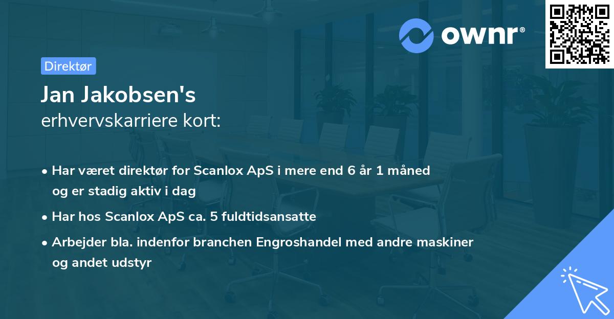 Jan Jakobsen's erhvervskarriere kort