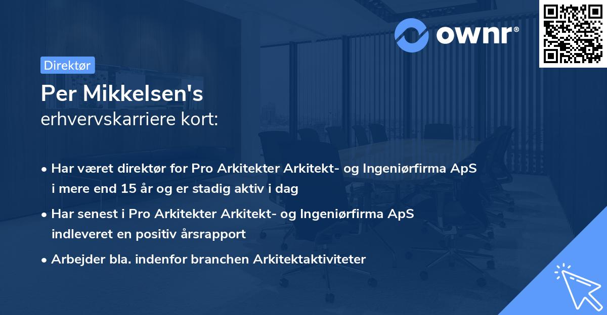 Per Mikkelsen's erhvervskarriere kort