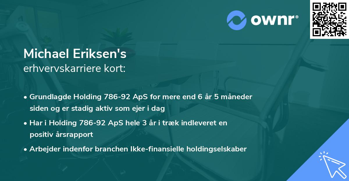 Michael Eriksen's erhvervskarriere kort