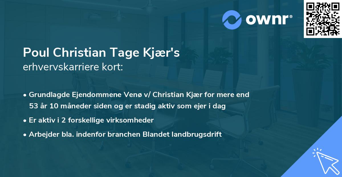 Poul Christian Tage Kjær's erhvervskarriere kort