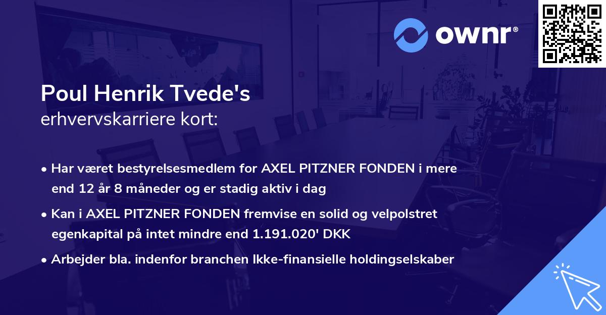 Poul Henrik Tvede's erhvervskarriere kort