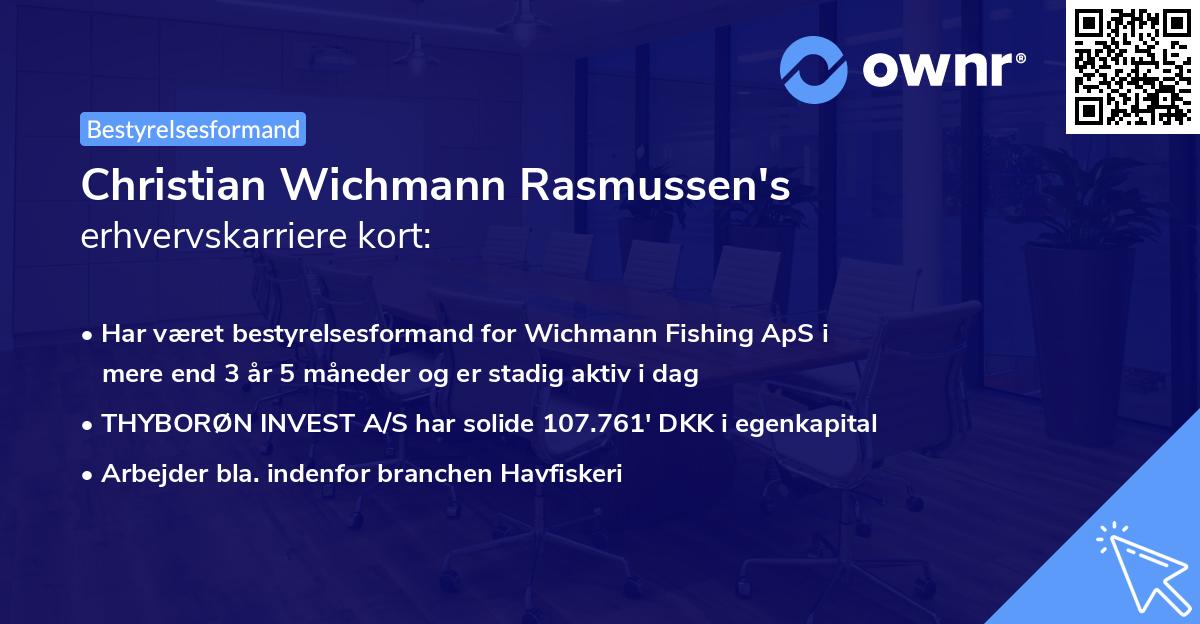 Christian Wichmann Rasmussen's erhvervskarriere kort