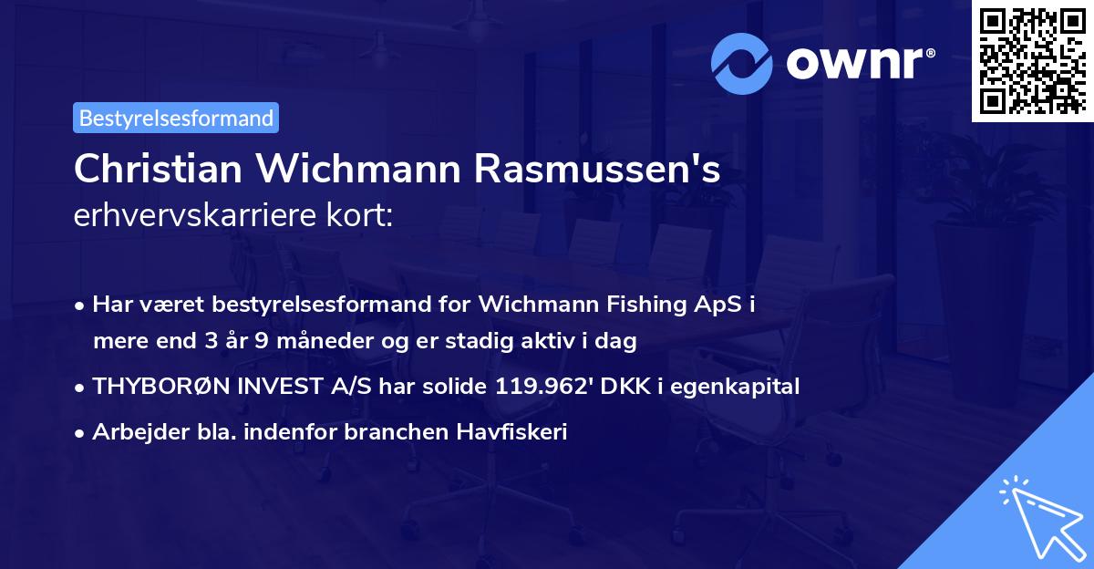 Christian Wichmann Rasmussen's erhvervskarriere kort