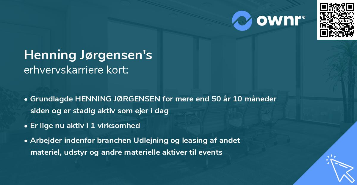 Henning Jørgensen's erhvervskarriere kort